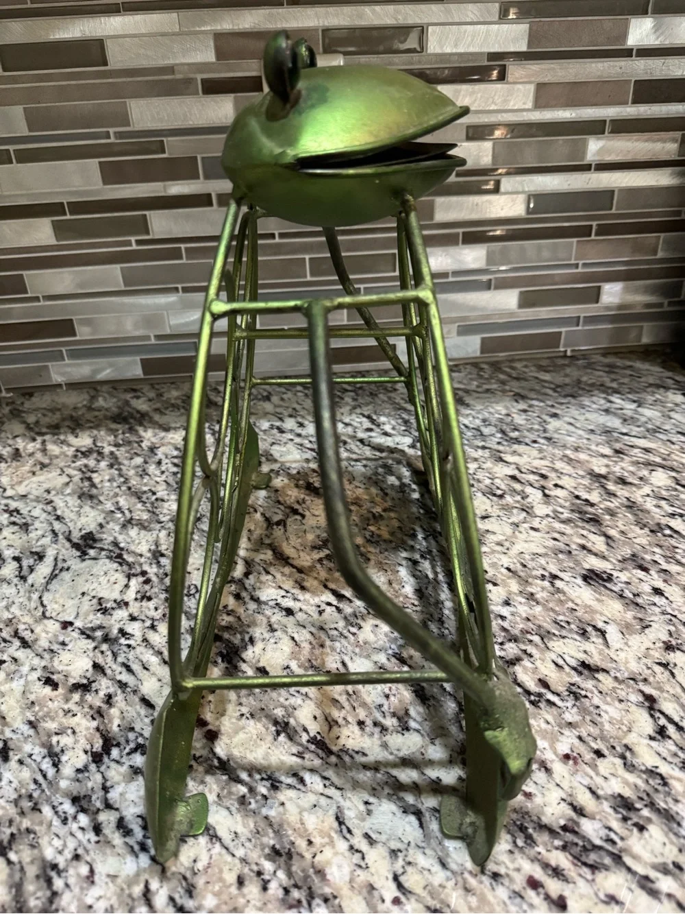 Pier 1 Imports - Green Frog Wine Bottle Rack